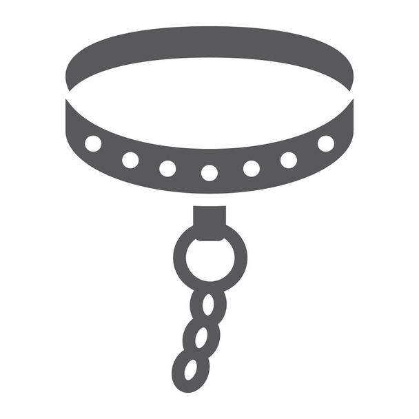 bdsm collar glyph icon, sex toy and adult, sex collar sign, vektorgrafik, ein durchgehendes muster auf weißem hintergrund, Folge 10. - Vektor, Bild