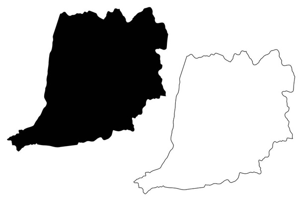 gmina Naranjito (Państwo Portoryko, Porto Rico, Pr, terytoria Stanów Zjednoczonych) mapa wektor ilustracja, skecz bazgroły Naranjito mapa - Wektor, obraz
