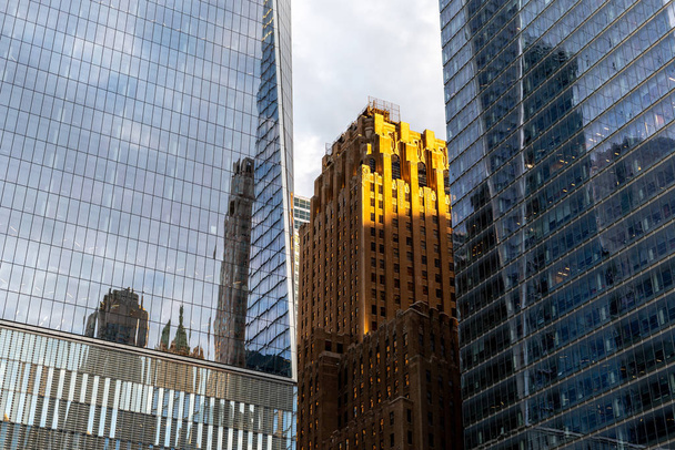 New York City / USA - JUN 20 2018: Office buildings in the Financial District of Lower Manhattan in New York City - Fotó, kép