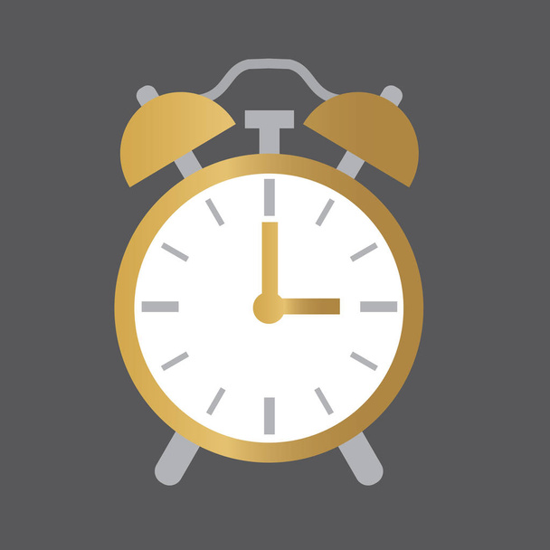 golden alarm clock icon- vector illustration - Vector, Image