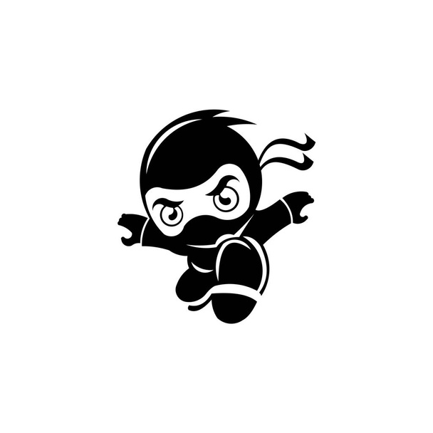 Ninja szamuráj Warrior Fighter fegyver kard karakter karikatúra inspiráció logo - Vektor, kép