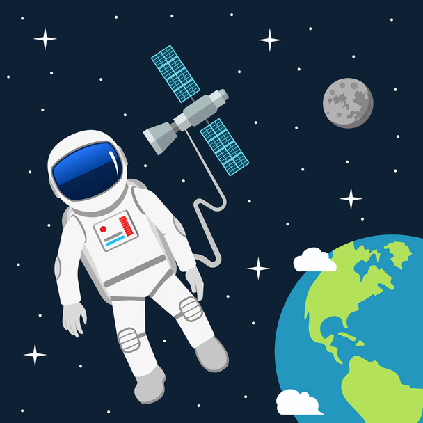 Astronaut im Weltraum Konzeptvektorillustration. - Vektor, Bild