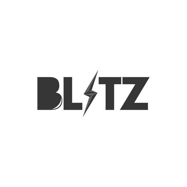 BLITZ letra con tormenta de rayos logo diseño vector
 - Vector, Imagen