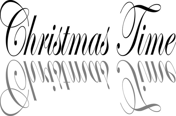 Christmas time text illustration  - Vector, Image