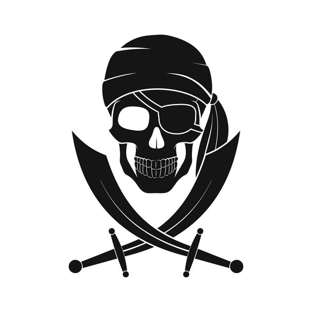 Skull and crossed swords. Pirate sign. Vector illustration. - ベクター画像