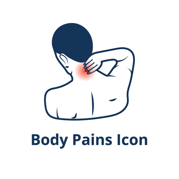 Ikona bolesti těla. Lineární ikona bolesti zad - Vektor, obrázek