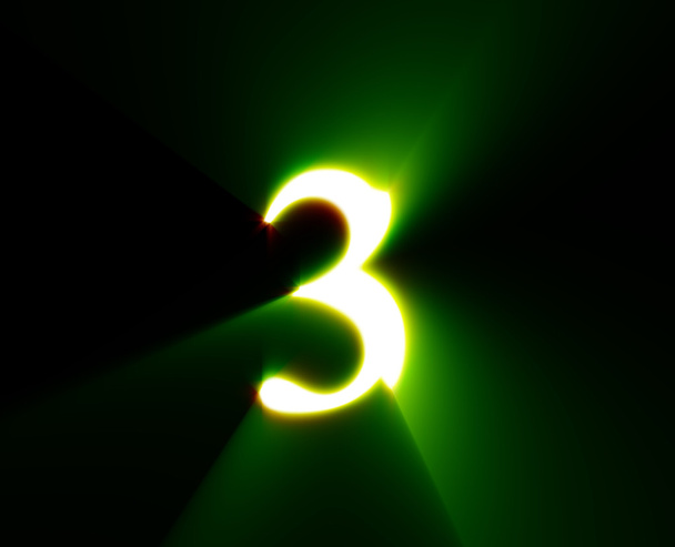 drie, 3, glans, groen - Foto, afbeelding