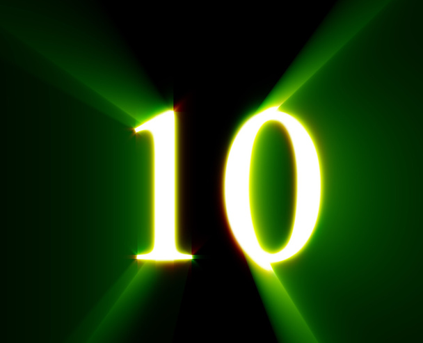 10, zehn, leuchten, grün - Foto, Bild