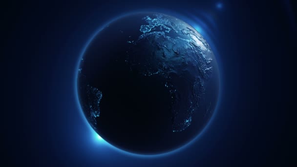 Absztrakt háttér forgatásával szürke Earth Globe, Animation of zökkenőmentes hurok  - Felvétel, videó