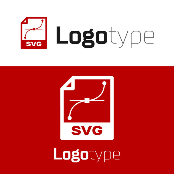 Red Svgファイルのドキュメント。白の背景に隔離されたsvgボタンアイコンをダウンロードします。Svgファイルのシンボル。ロゴデザインテンプレート要素。ベクターイラスト - ベクター画像
