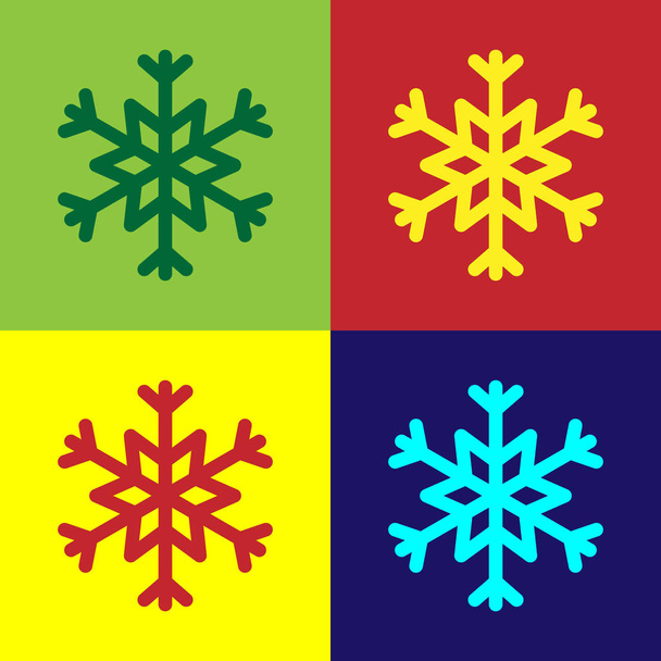 Χρώμα εικονίδιο Snowflake απομονωμένο στο φόντο χρώματος. Εικονογράφηση διανύσματος - Διάνυσμα, εικόνα