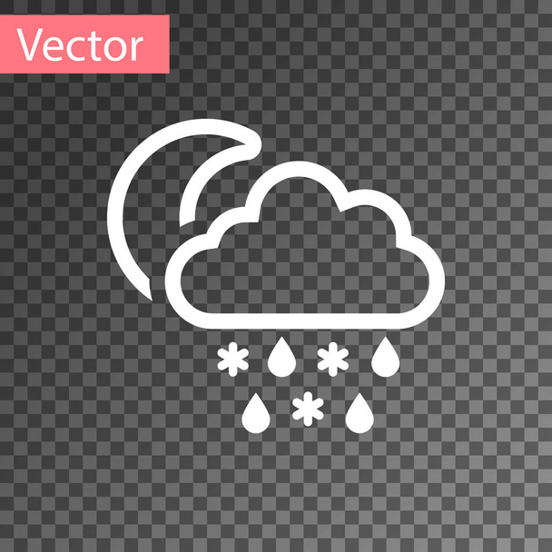 Nuage blanc avec icône neige et pluie isolée sur fond transparent. Icône météo. Illustration vectorielle
 - Vecteur, image