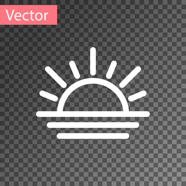 Wit zonsondergang pictogram geïsoleerd op transparante achtergrond. Vector Illustratie - Vector, afbeelding