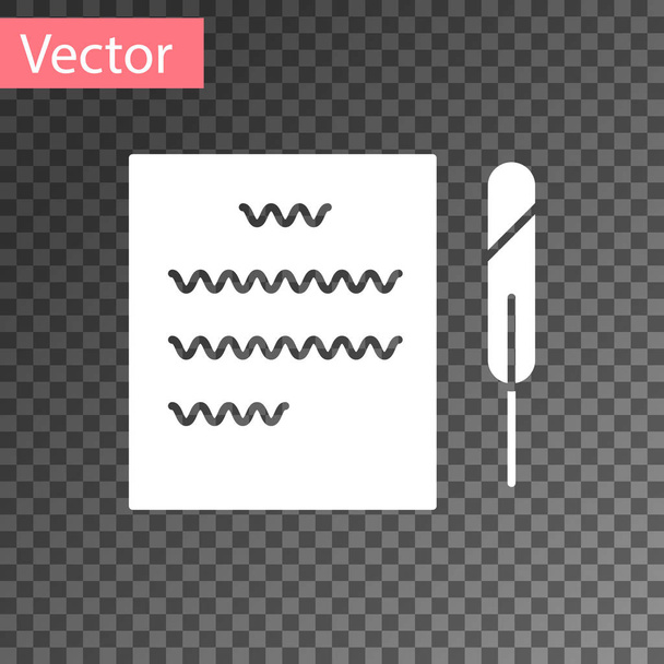 Federhalter und Papierrollensymbol isoliert auf transparentem Hintergrund. Vektorillustration - Vektor, Bild