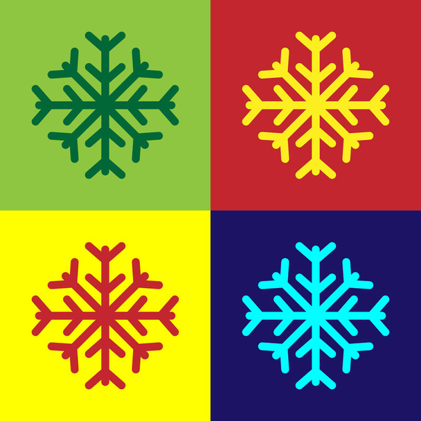 Цвет снежинки значок изолирован на цветном фоне. Векторная миграция
 - Вектор,изображение