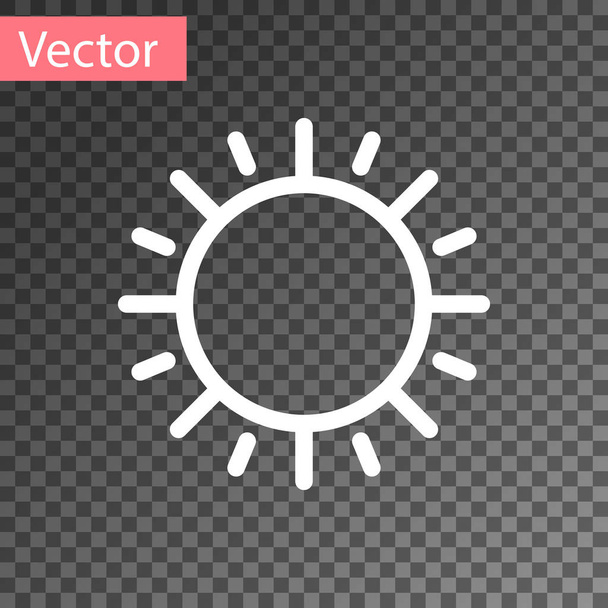 白い太陽アイコンが透明な背景に分離されました。ベクトル図 - ベクター画像