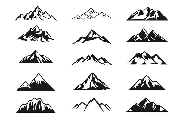 Hill collection set clip-art design a illustrator vector of Mountain Silhouette. - Vector, Image