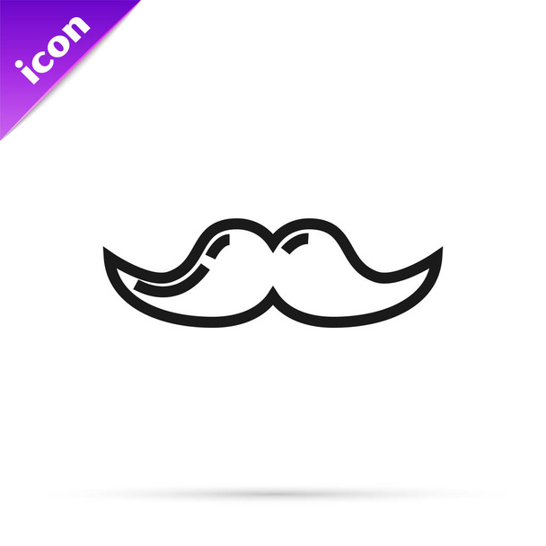Ligne noire icône moustache isolé sur fond blanc. Symbole du coiffeur. Coiffure faciale. Illustration vectorielle
 - Vecteur, image