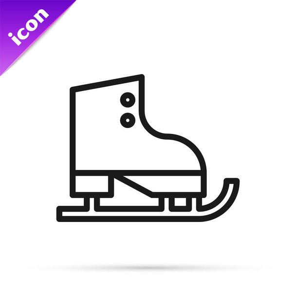 Icône noire de patins à roues alignées isolée sur fond blanc. Icône chaussures de patin à glace. Bottes de sport avec lames. Illustration vectorielle
 - Vecteur, image