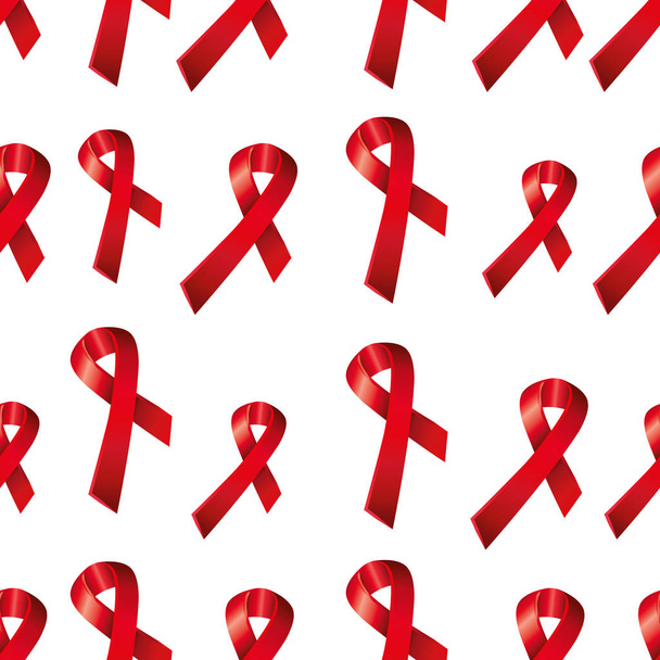 patroon van aids dag bewustzijn linten - Vector, afbeelding