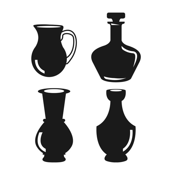 vase icon set isolated on white background from home decoration  - Vector, imagen