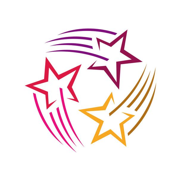 abstract colorful shooting star logo vector icon. decorative and - Vector, Image