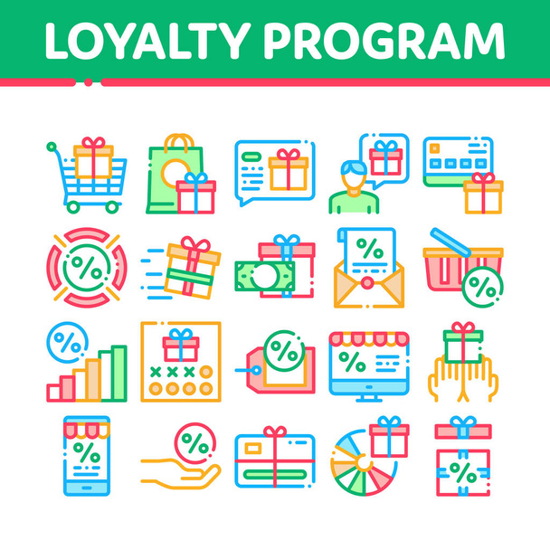 Программа лояльности для иконок клиентов - Вектор,изображение