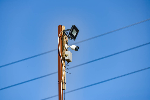 Video camera on a pole for observation. - Photo, Image