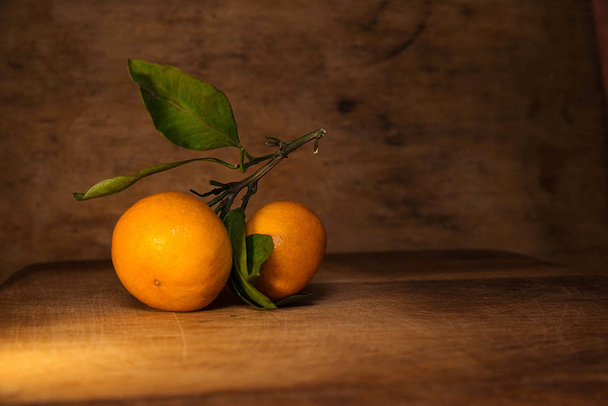 citrus wooden background - Fotoğraf, Görsel