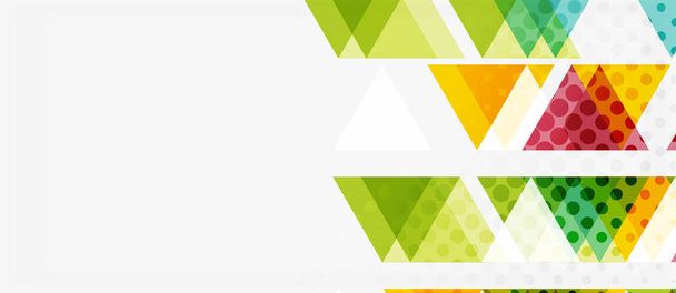 Bannière avec motif géométrique triangle mosaïque multicolore sur fond blanc. Texture abstraite. Modèle de conception d'illustration vectorielle
. - Vecteur, image