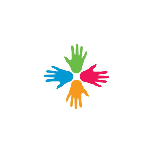 Ruční symbol Společenství péče o logo vektorové ilustrace  - Vektor, obrázek