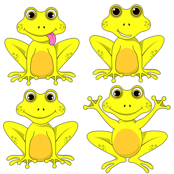 frog set on white background vector isolated EPS 10 - Vetor, Imagem