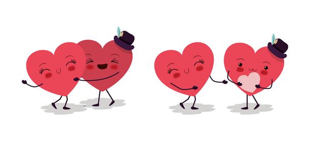 Happy Valentines coeur dessins animés vectoriel design
 - Vecteur, image