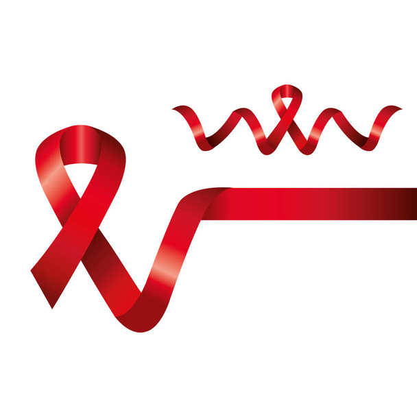 set of aids day awareness ribbons isolated icon - Vector, Image