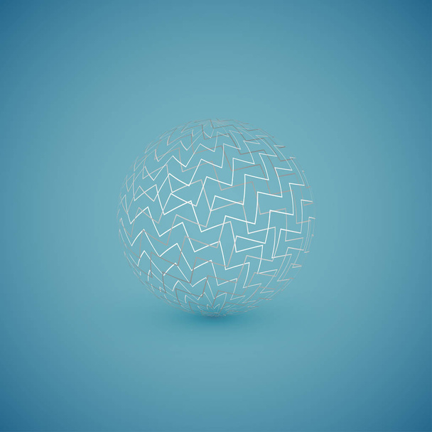 Abstract white pattern sphere, vector illustration - Wektor, obraz