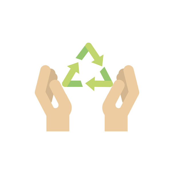 ruce recyklovat prostředí zelená energie ikona - Vektor, obrázek