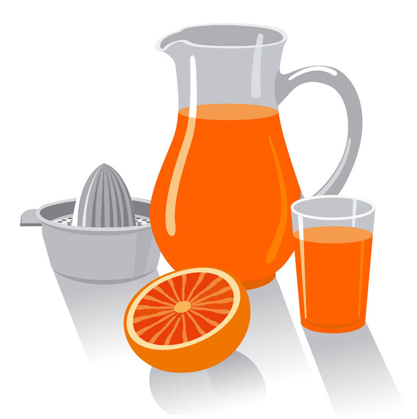grapefruit fresh juice - Διάνυσμα, εικόνα
