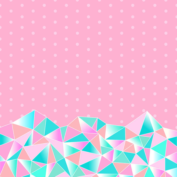 Cute background for a princess with crystals. Multicolored triangles girly pattern. Vector illustration - Vector, Image