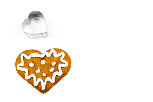 Різдвяне пряникове печиво з нержавіючої сталі. копіювання простору
 - Фото, зображення