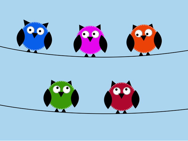 Five owls - ベクター画像