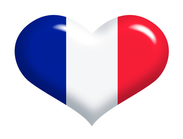 Γαλλική σημαία στην καρδιά - Φωτογραφία, εικόνα