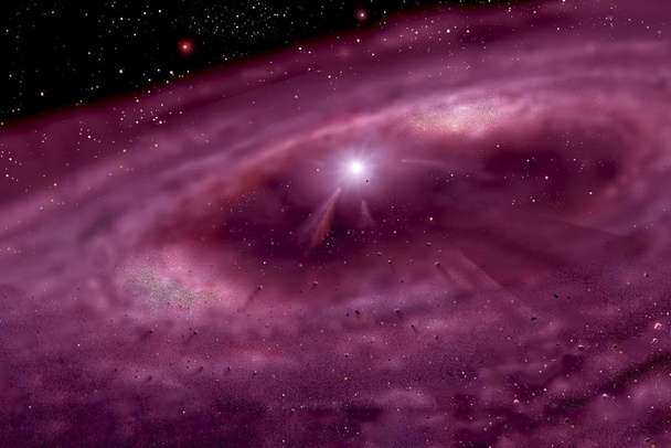 Beautiful red nebula among the stars. Elements of this image furnished by NASA - Photo, Image
