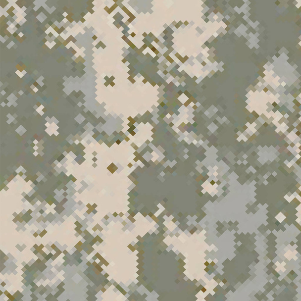 Hintergrund der städtischen Camouflage. Militärmuster der Armee. Grüner Pixelstoff-Textildruck für Uniformen und Waffen. - Vektor, Bild