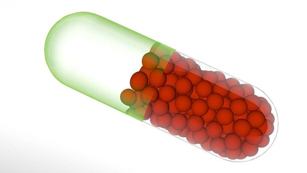 Belle pilule capsule avec corps de gel transparent isolé sur fond blanc
 - Photo, image