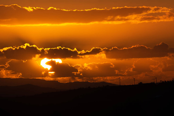 Beautiful Landscape at Sunset, Mazzarino, Caltanissetta, Sicily, Italy, Europe - Photo, Image