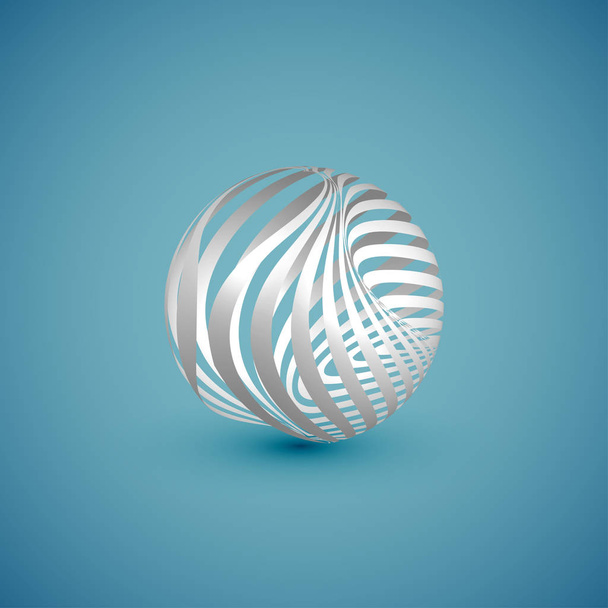 Abstract white pattern sphere, vector illustration - Vector, imagen