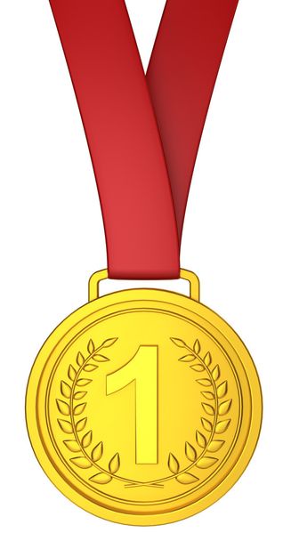 Medal with red ribbon - Foto, imagen