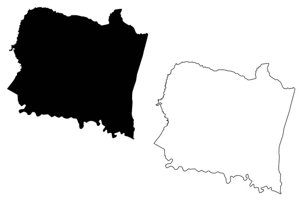 gmina San Sebastian (Państwo Portoryko, Porto Rico, Pr, Terytoria Stanów Zjednoczonych) mapa wektor ilustracja, skecz bazgroły San Sebastian mapa - Wektor, obraz
