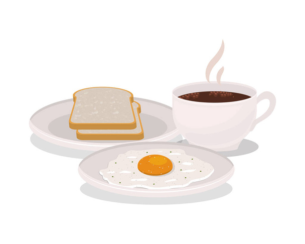 おいしい朝食の卵とパンのベクトルデザイン - ベクター画像