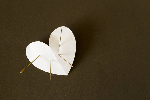 Paper heart with needles - Photo, Image